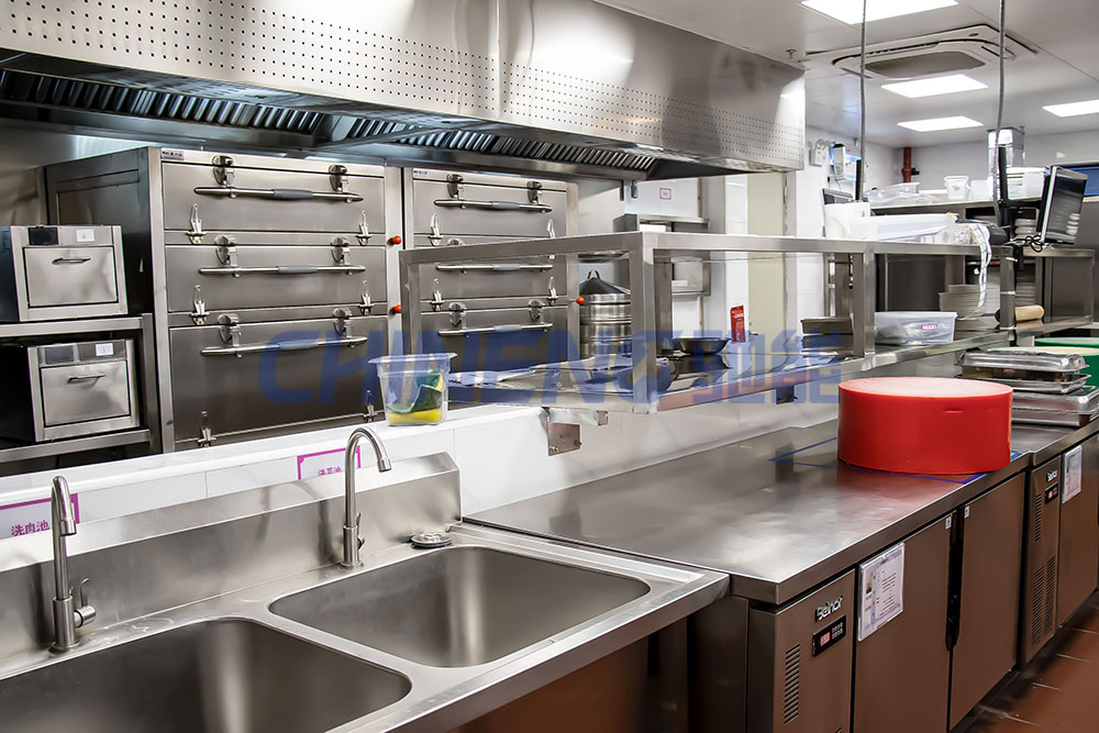 200-300人公司食堂厨房3D效果图